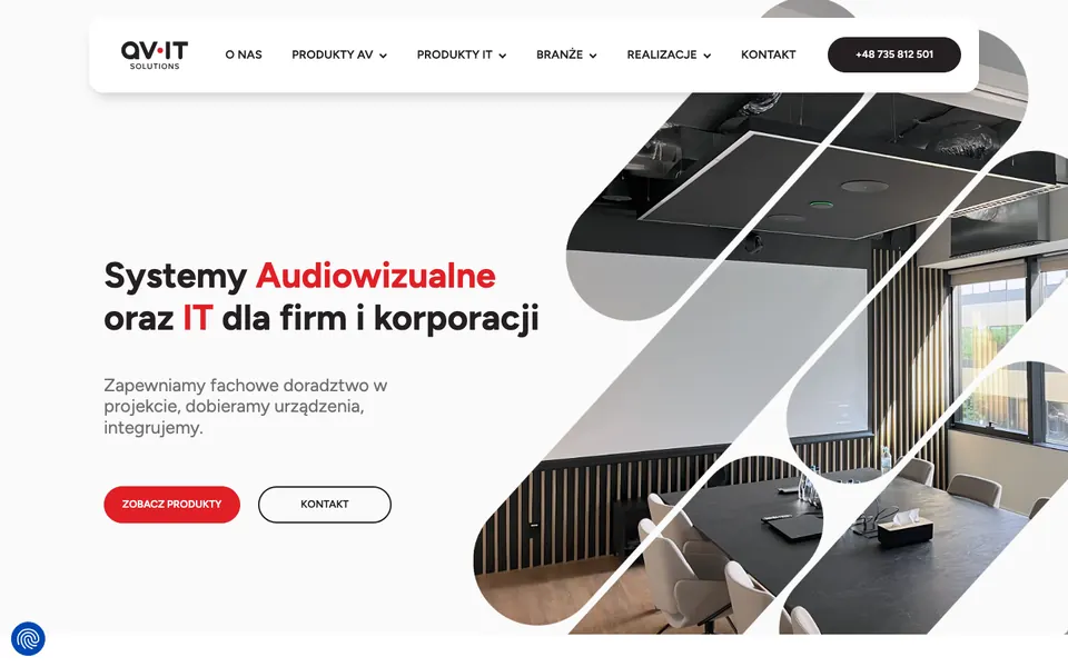 Strona AV-IT Solutions, widok na komputerze