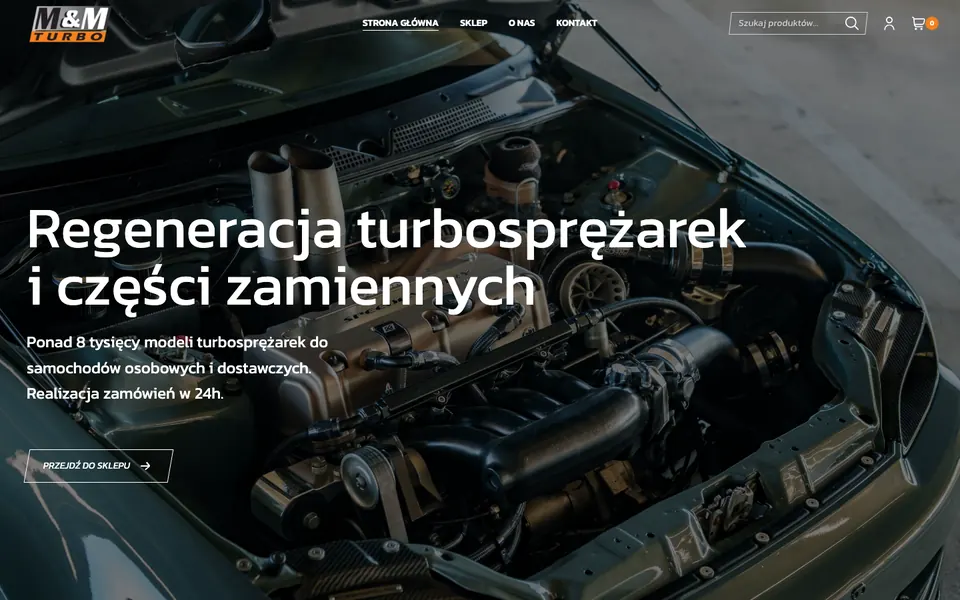 Strona M&M Turbo, widok na komputerze