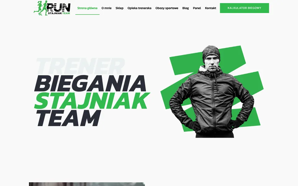 Strona Stajniak Team, widok na komputerze