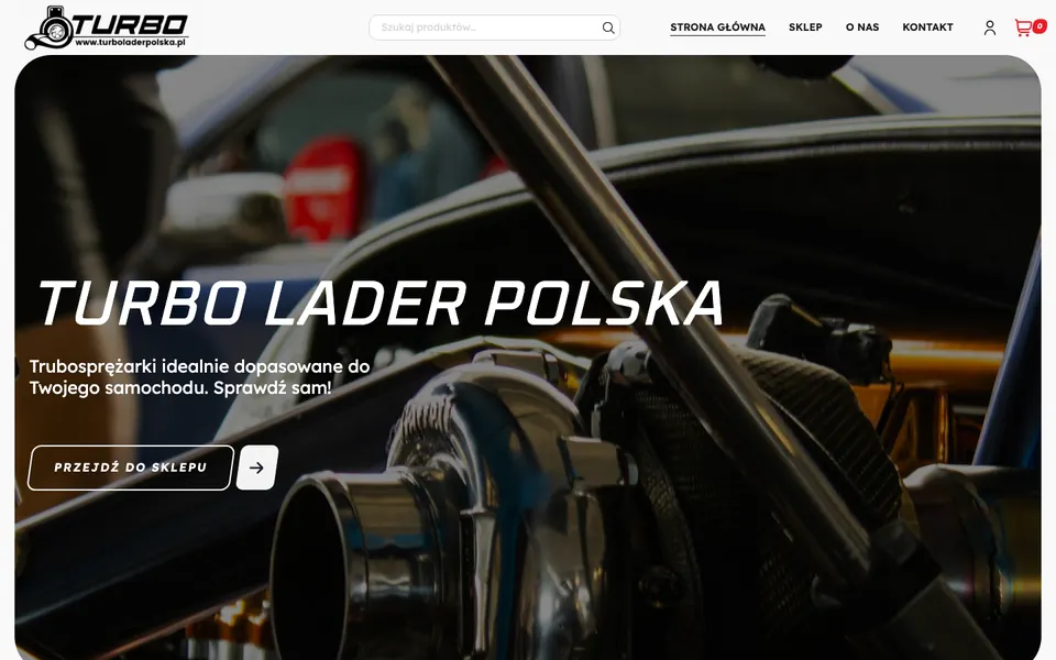 Strona Turbo Lader Polska, widok na komputerze