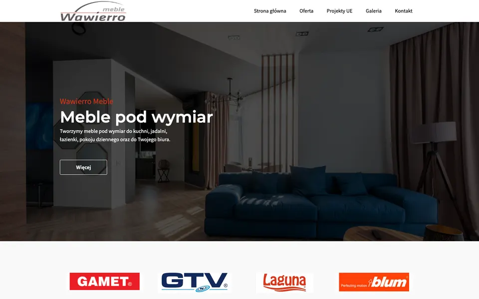 Strona Wawierro Meble, widok na komputerze